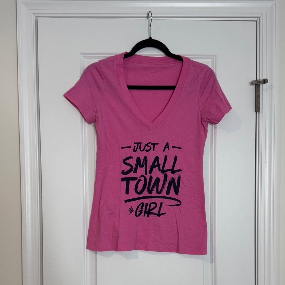 Pink V-Neck Graphic Tee